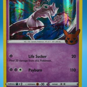 Mewtwo Holo Pokémon card from the 2022 Trick or Trade booster set